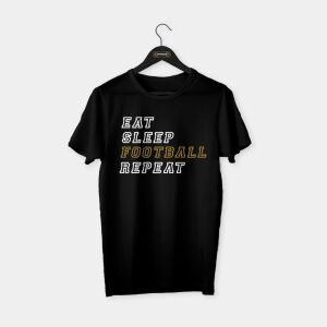 Eat, Sleep, Football T-shirt Siyah - XL