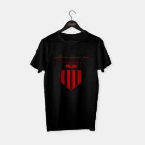Milan 'Milano' T-shirt Siyah (Kırmızı Baskı) - L