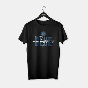 Manchester City - Manchester is Blue T-shirt Siyah - S